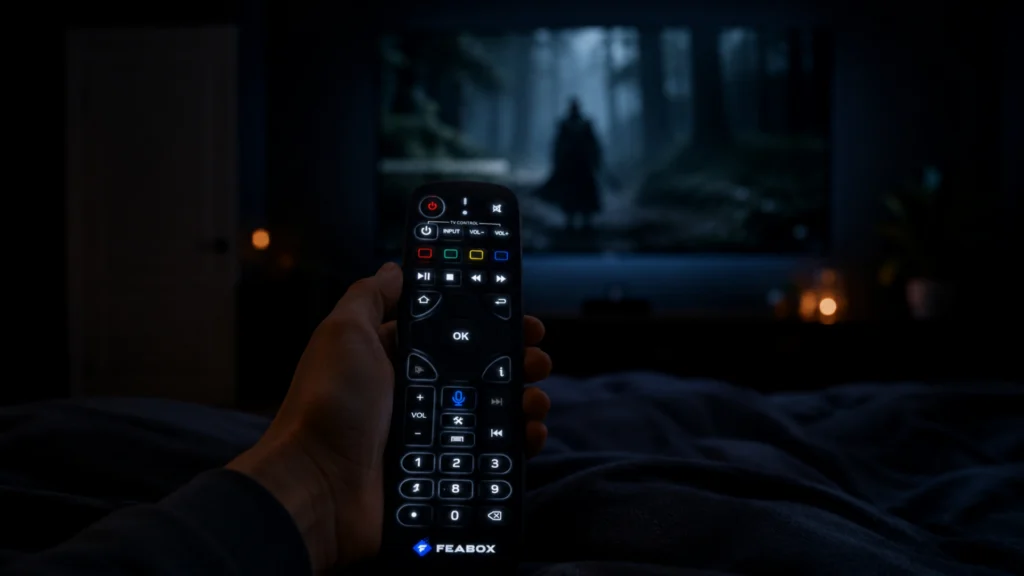 Feabox F1 Pro backlit remote control