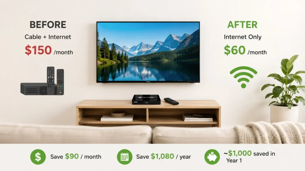 Switch to an internet-only plan and a dedicated media hub to save over $1,000 annually