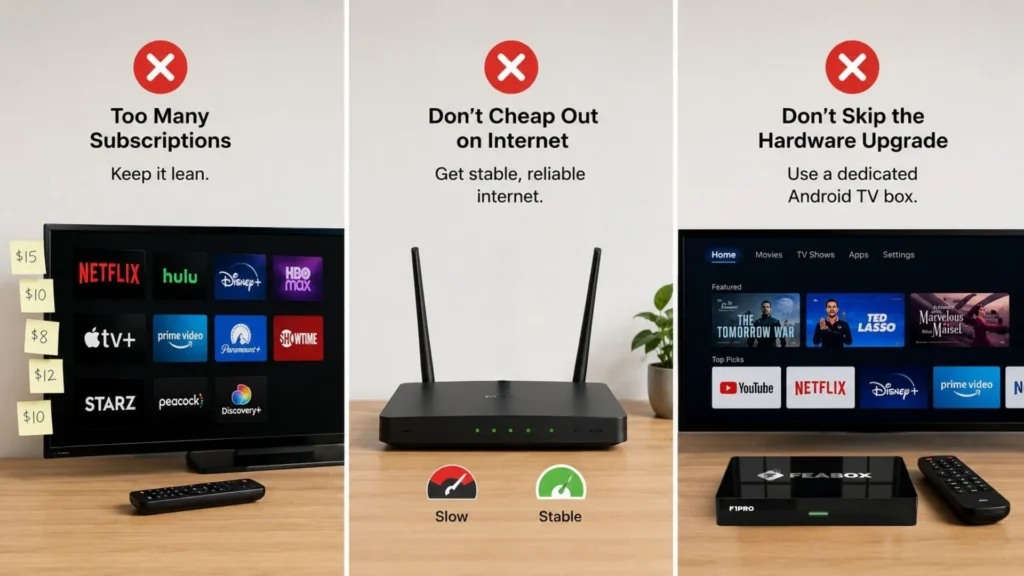 Optimize your setup with stable routers and dedicated hardware. Requires >50Mbps network to decode perfectly