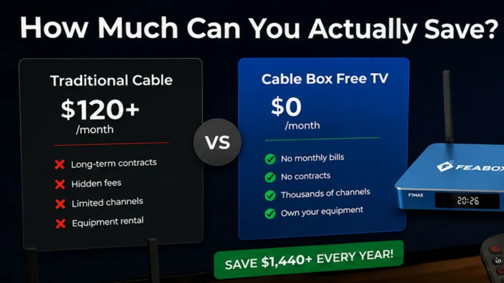 Annual hardware savings with Cable Box Free TV.