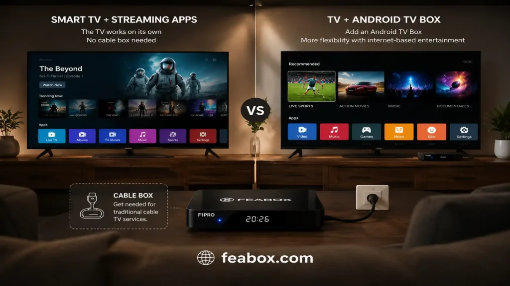 Comparison Cable Box With a Smart TV